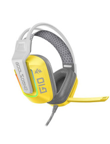 Fone de ouvido gamer Coolsound G10 - Compatível com XBOX, PS5, PS4, Switch e PC - Cor amarela