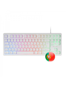 Teclado Mars Gaming MK023 TKL FRGB Rainbow H-Mech Red Switch PT Branco