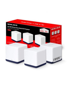 Wi-Fi Mesh Mercusys H50G AC1900 - 3 Unidades Halo - Cobertura de até 550 m² - Roaming contínuo